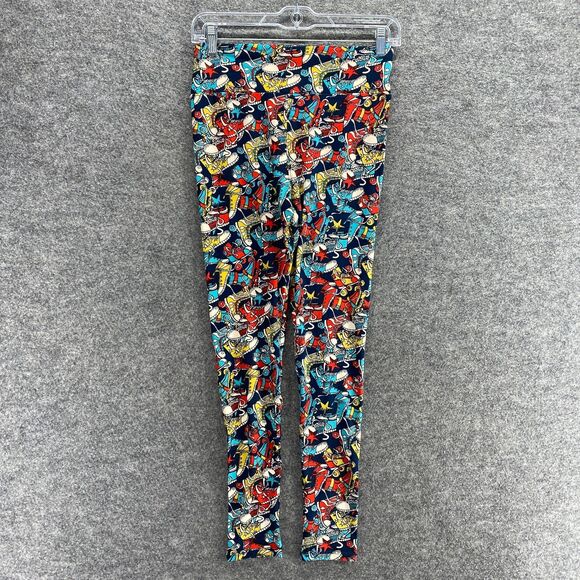 LulaRoe Leggings Women One Size Black Sneakers Print High Rise Pull On Capri - Picture 1 of 10